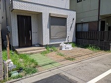 大田区久が原のA様邸外構工事の施工前画像で、道路側から全体を写した写真