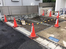 車庫拡張工事の施工中画像